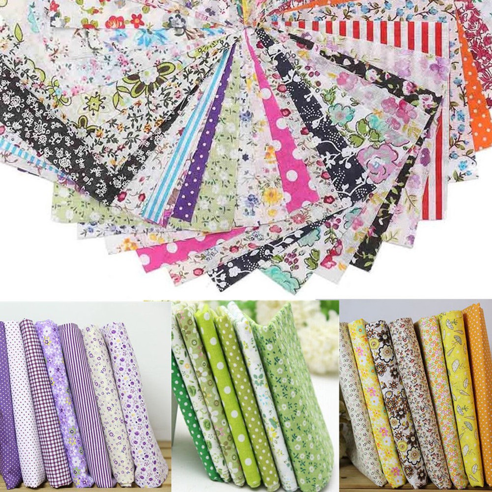 ผ้าฝ้ายลวดลายน่ารัก ขนาด 25x25 ซม. 7 ชิ้น สำหรับ DIY
