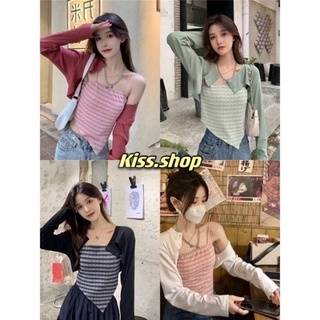 🌈พร้อมส่ง🌈เกาะอกพร้อมเสื้อคลุมอย่างดีมีสายเสื้อ ผ้าหน้าสามเหลี่ยม (56018-2/A)