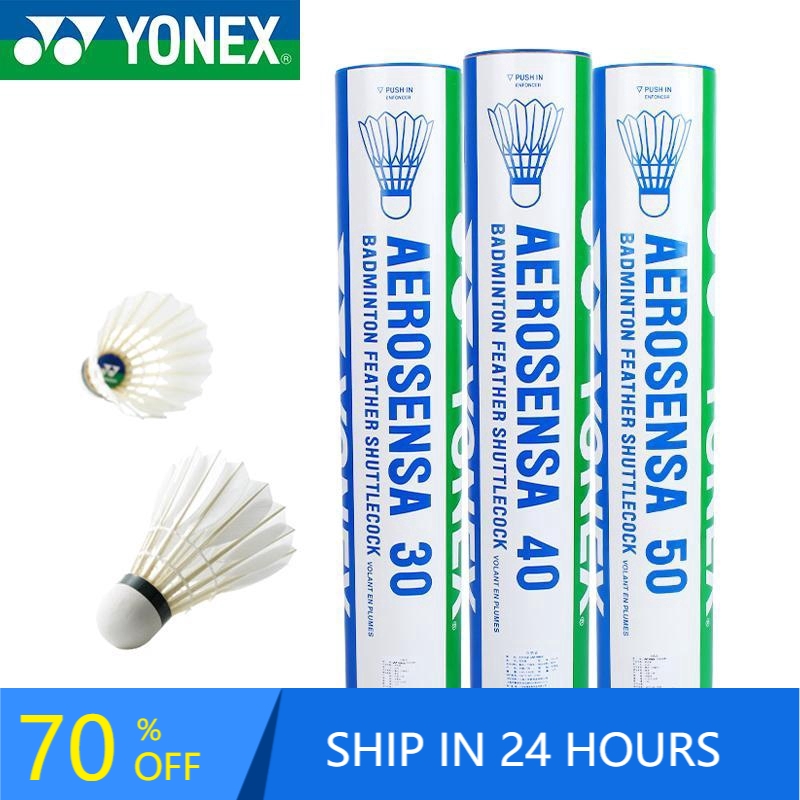 Yonex AS-50 AS-30 AS-40 Badminton Shuttlecock 12pcs Yonex Goose Feather ...