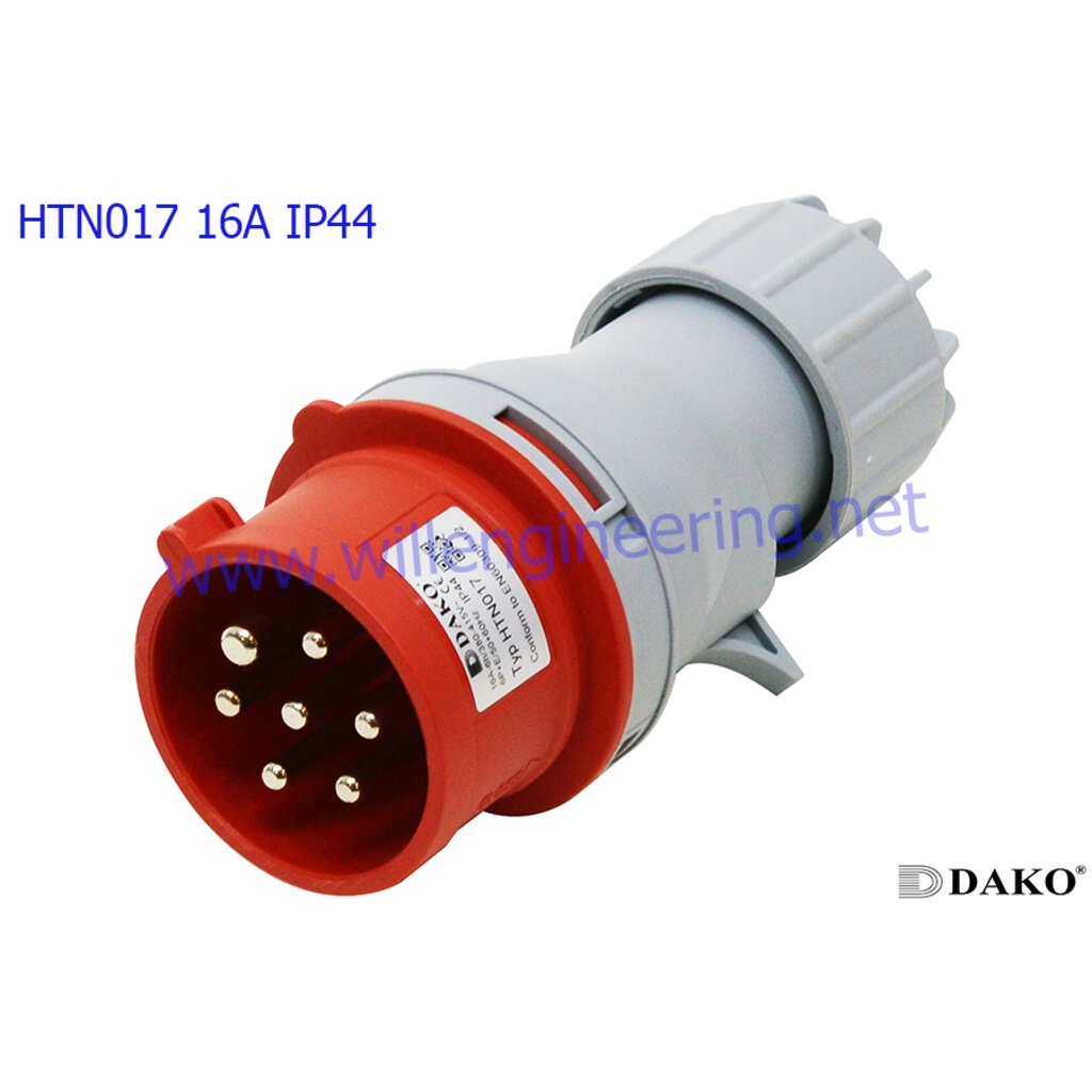 HTN017 ปลั๊กตัวผู้กลางทาง 7P 16A 400V IP44 6h