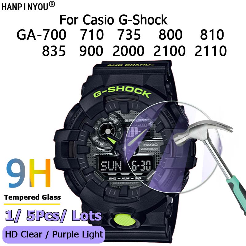 สําหรับ Casio G-Shock GA-700 GA-710 GA-735 GA-800 GA-810 GA-835 GA-900 GA-2000 GA-2100 GA-2110 สมาร ์ ทวอท ์ ช Ultra Clear / Anti สีม ่ วง 2.5D กระจกนิรภัยฟิล ์ มหน ้ าจอ Protector Guard