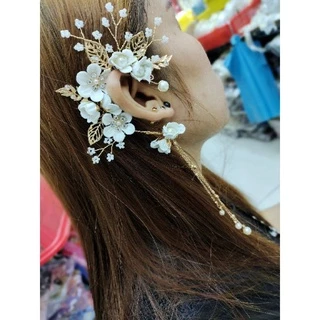 จรหู ที่คล้องหู(เครื่องประดับหู)ต่างหู องประดับตุ้มหูตะขอห้อยดอกไม้สําหรับผู้หญิง