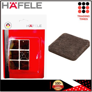 HAFELE 486.03.021 แผ่นรองขาเฟอร์นิเจอร์ 25x25 มม.(1 นิ้ว) 12 ชิ้น สักหลาดกาวในตัว  สักหลาดติดขาโต๊ะ