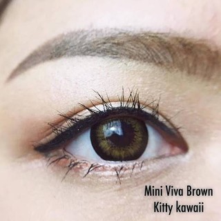 Mini Viva Brown มินิ สีน้ำตาล โทนแบ๊ว Kitty Kawaii ค่าอมน้ำสูง Contact Lens Bigeyes คอนแทคเลนส์ ค่าสายตา สายตาสั้น สายตา