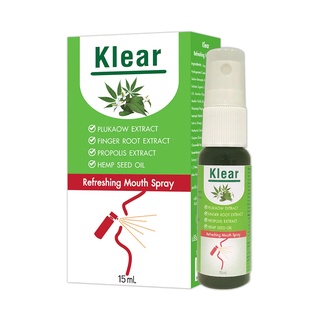 Klear Refreshing Mouth Spray 15 ml. สารสกัดจากธรรมชาติ ฉีดพ่นคอ ยับยั้งเชื้อไวรัสและแบคทีเรีย