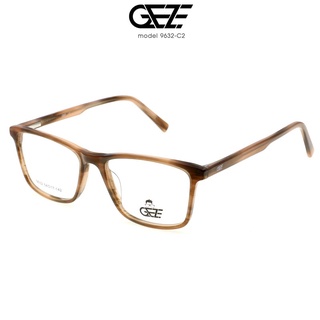 กรอบแว่นตา GEZE รุ่น 9632 เต็มกรอบสีน้ำตาลลาย น้ำหนักเบา ใส่สบาย Vintage มีบริการตัดแว่นสายตาราคาถูก