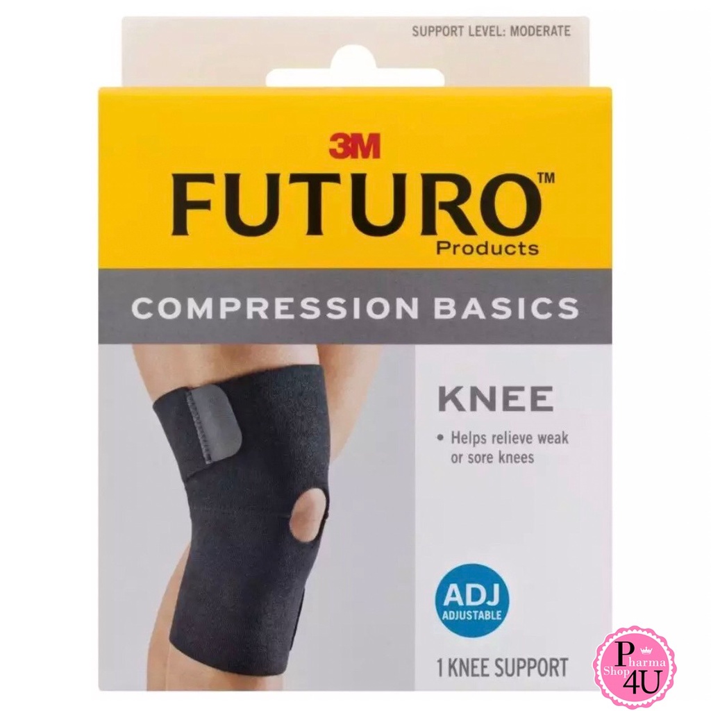 FUTURO COMPRESSION BASICS KNEE อุปกรณ์พยุงหัวเข่า รุ่นเบสิค แบบปรับกระชับได้ 1ชิ้น/กล่อง #9843