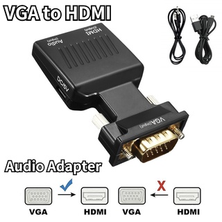 VGA Female to HDMI Male Converter+Audio Adapter Support 1080P Signal Output Audio Video