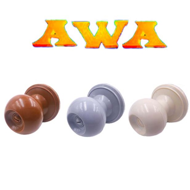 ลูกบิดห้องน้ำ PVC  ตรา AWA มี3สี ป้ายแขวน  (กรุณาอ่านรายละเอียด)
