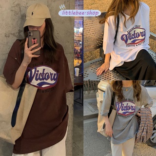 littlebee🍄2305เสื้อยืดoversize เสื้อโอเวอร์ไซส์ เสื้อยืดตัวใหญ่สไตล์เกาหลีน่ารัก ใส่สบาย เสื้อผ้าสาวอวบ