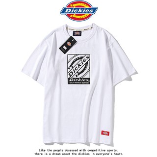 DICKIES เสื้อยืดลําลองแฟชั่นสําหรับผู้ชายผู้หญิงแขนสั้นพิมพ์ลาย Big Logo