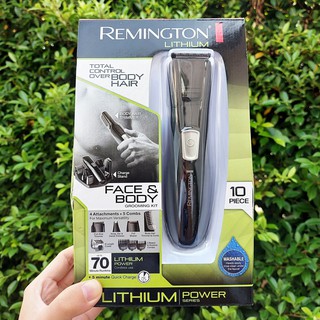 เครื่องโกนหนวด เครา แบบไร้สาย Face &amp; Body Grooming Kit 10 Pieces Lithium Powered PG525 (Remington®)