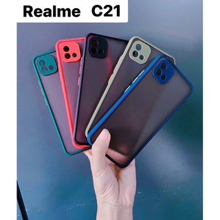 🇹🇭เคสโทรศัพท์ Case Realme C21  เคสกันกระแทก ปุ่มสีผิวด้าน กันรอยกล้อง ขอบนิ่มหลังแข็ง รุ่นใหม่ล่าสุด