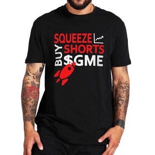 เสื้อยืดลําลอง ผ้าฝ้าย 100% แขนสั้น พิมพ์ลายจรวด GME Gamestop สําหรับผู้ชาย คู่รักSize S-5XL