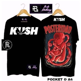 KUSH เสื้อยืดสตรีทแวร์แขนสั้นฮิปฮอปเสื้อยืด Unisex ถนนสูงแฟชั่นผ้าฝ้ายเสื้อยืด huY