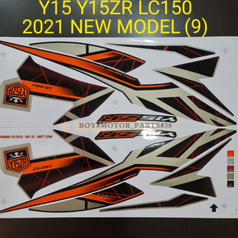 Y15 Y15ZR LC150 YAMAHA 2021 ใหม่ MODEL 9 BODY COVER STRIPE STICKER