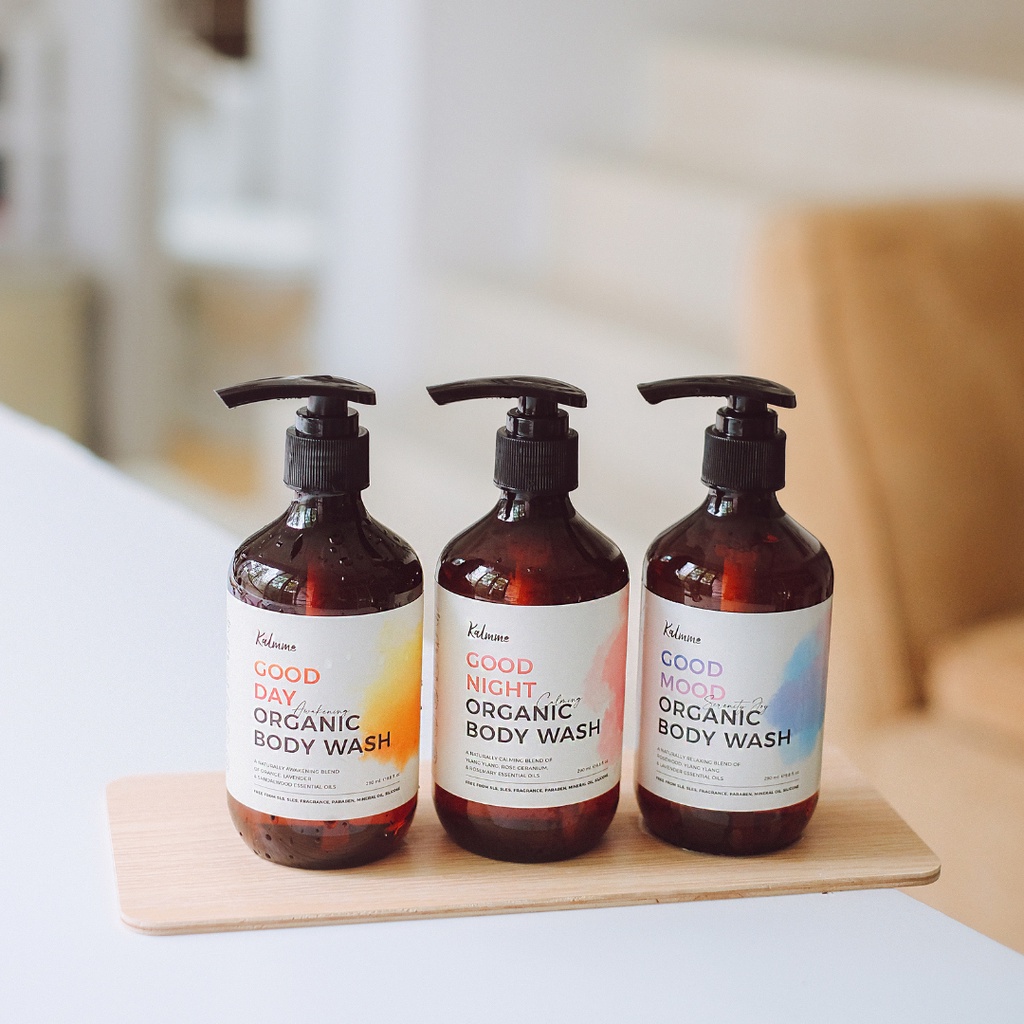 Kalmme เจลออยล์อาบน้ำ Aromatherapy Good Day | Good Night | Good Mood Organic Body Wash
