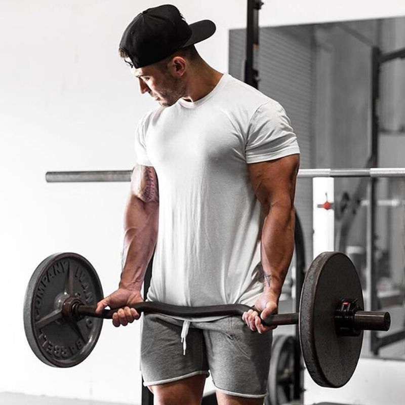 Gym Men's Casual Brand Fashion Extend Hip Hop Summer Cotton Bodybuilding Muscle Short Sleeve T-shirt Clothing Fitness T Shirt