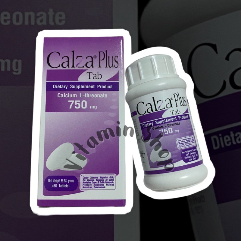 Calza Plus + MTv แคลซ่า พลัส 750mg. แคลเซียมชนิดเม็ดผสมวิตามินรวม ดูดซึมดี