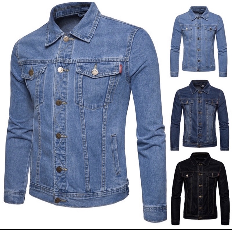5 ️Slim Men Denim Jeans Jacket Men Clothes Cowboy Male Jacket Jaket Denim Lelaki Men Jeans Outerwear