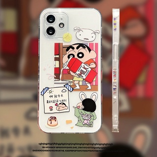 เคสโทรศัพท์มือถือแบบนิ่ม ขอบตรง ลายชินจังนําโชค สําหรับ Samsung Galaxy A22 A32 A52 A52S A72 A20S S20 Fe S21 Plus Ultra A12 M12 M32 4G 5G