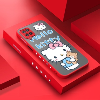 เคสซิลิโคนนิ่ม ขอบสี่เหลี่ยม ลายการ์ตูนคิตตี้ กันกระแทก สําหรับ Samsung galaxy A12 4G 5G F12 M12