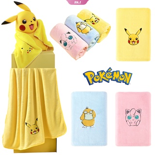 ผ้าขนหนู ผ้ากํามะหยี่ขนนิ่ม ลายการ์ตูนโปเกม่อน Psyduck Jigglypuff Pikachu สําหรับห้องน้ํา คู่รัก