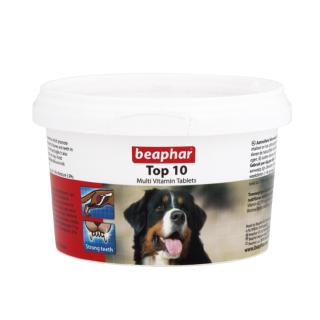 Beaphar Top 10 multivitamin for Dog บีฟาร์ วิตามินรวมและเกลือแร่ชนิดเม็ดสำหรับสุนัข เสริมสร้างกล้ามเนื้อ (180เม็ด)