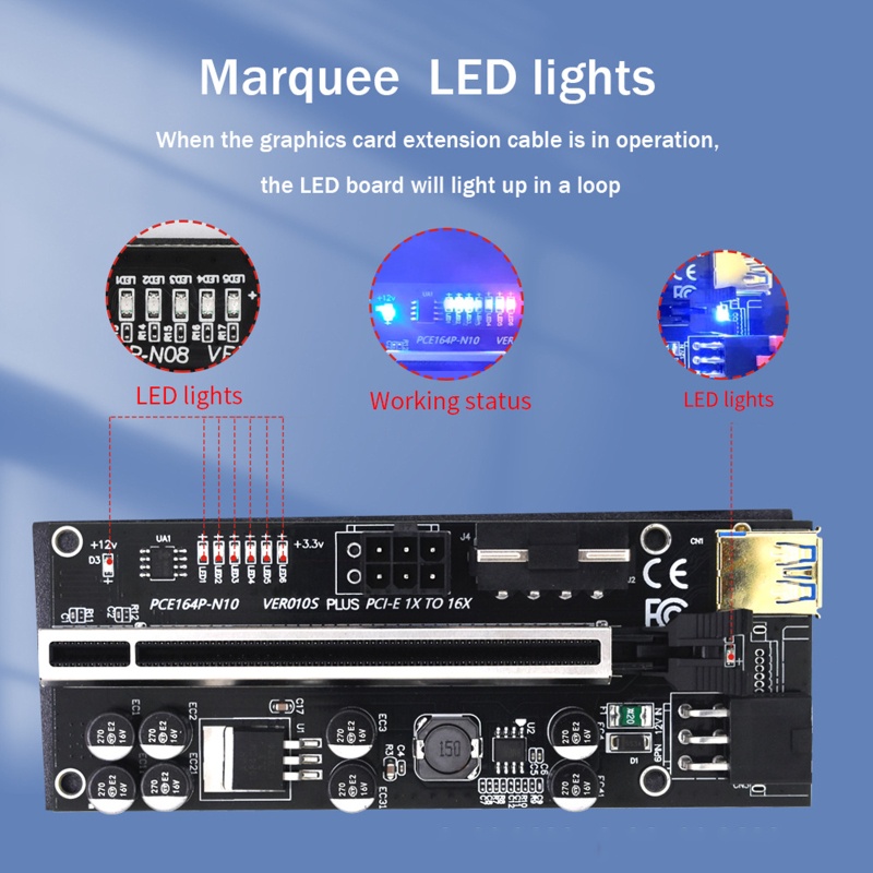 BTM 010S USB3 0 PCI-E Riser VER010S PLUS สําหรับ Express 1X 4x 8x 16x Extender Pcie Riser อะแดปเตอร์