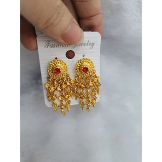 ต่างหูแม่หญิงการะเกดแบบระย้า ประดับพลอย มีหลายสี