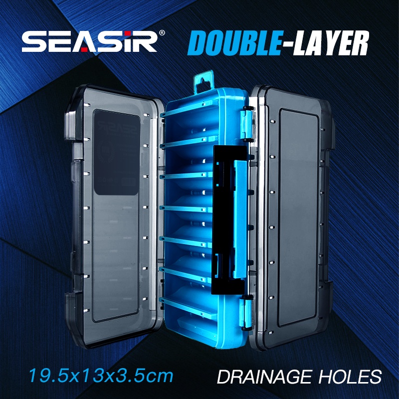 Seasir กล่องพลาสติก สองด้าน สําหรับใส่เหยื่อตกปลา