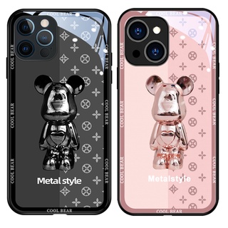 เคสโทรศัพท์มือถือแบบแก้วแข็ง ลายหมี 3D สําหรับ Infinix Note 10 11s 11 Pro 12 G88 G96 Smart 6 5 X680 x682 x657b