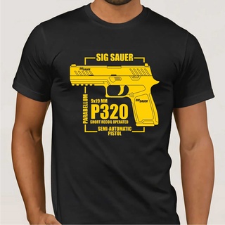 เสื้อยืดสีขาวSig SAUER P320 เสื้อยืด คอกลม ผ้าฝ้าย สําหรับผู้ชาย ผู้หญิงS-4XL