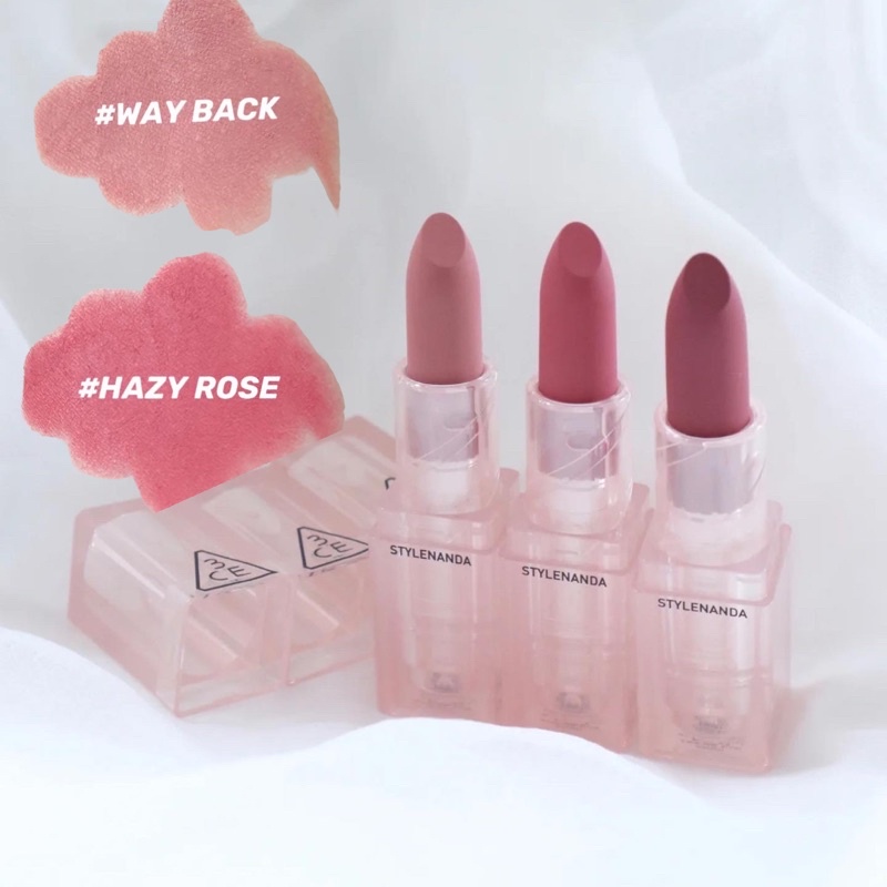⚡️ส่งทันที⚡️ 3CE Soft Matte Lipstick Way Back, Hazy Rose, Chill Move #ลิปสติกซอฟต์แมทท์