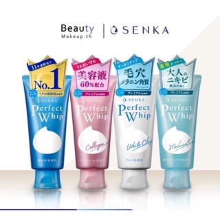 [โฉมใหม่] Senka Perfect Whip Foam Collagen [120g.] โฟมล้างหน้า ล้างหน้าเนื้อวิป ชิเซโด้ โฟมล้างหน้า