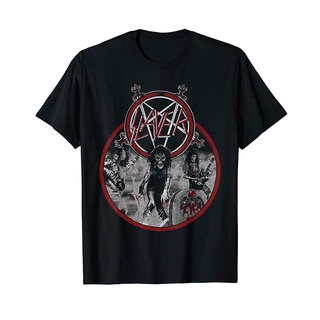 [S-5XL]เสื้อยืด ผ้าฝ้าย 100% พิมพ์ลาย Slayer Live Undead Pentagram LHZY