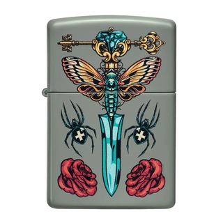 Zippo ไฟแช็กรุ่น 49860 Gothic Dagger Design รับประกันตลอดชีวิต นำเข้าและจำหน่ายโดยตัวแทนจำหน่าย