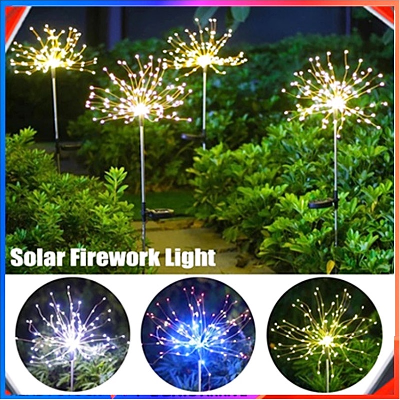 ไฟดอกไม ้ ไฟพลังงานแสงอาทิตย ์ กันน ้ ํา 150/120/90LED 2 โหมดไฟสวนพลังงานแสงอาทิตย ์ สนามหญ ้ าดอกแดนดิไลอัน LED ไฟนางฟ ้ า