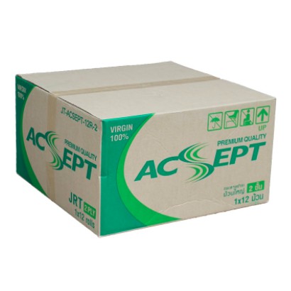 กระดาษชำระม้วนใหญ่ หนา2ชั้น ACSEPT เยื่อกระดาษบริสุทธิ์ (ยกลัง12ม้วน สั่งครั้งละ 1 ลัง) สินค้าโดยลบ,แอดลาย @ausplusmed