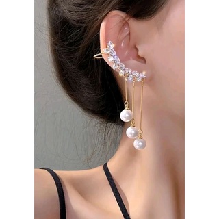 ต่างหูแฟชั่น ต่างหูมุก ต่างหูเพชร หรูหรา ใส่ออกงาน Faux Pearl Drop Earrings ส่งจากไทย