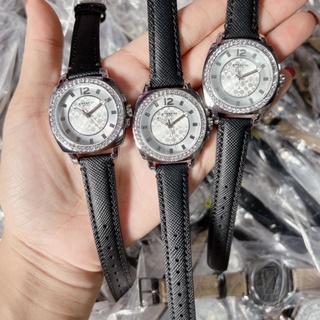 Coach Watch หน้าเงิน สายหนังสีดำ