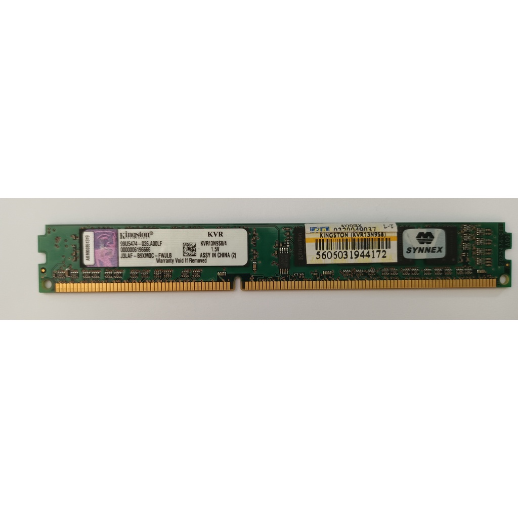KINGSTON VALUE RAM (KVR13N9S8/4) 4GB (4GBx1 , 8 chips) DDR3 1333MHz