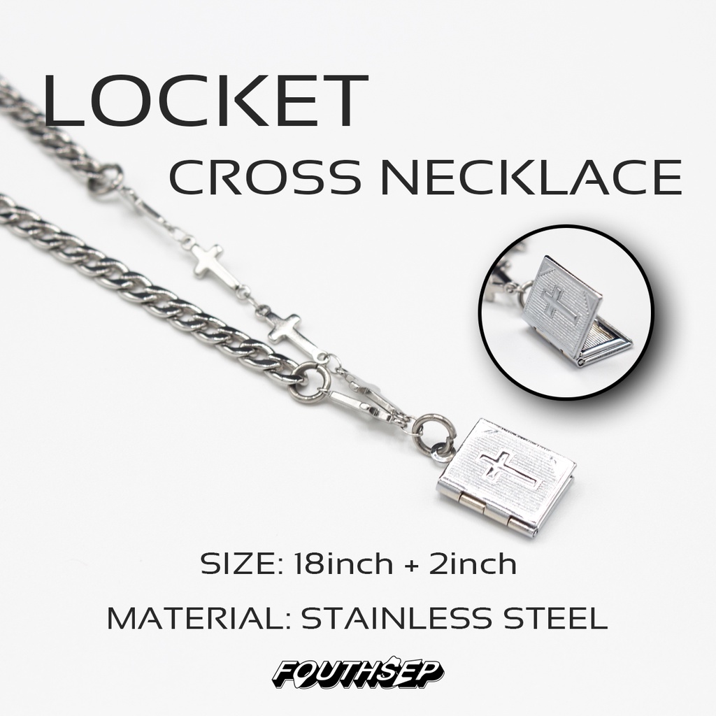 พร้อมส่ง Locket Cross Necklace สร้อยคอแสตนเลส