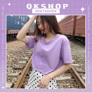 QKshop เสื้อแขนสั้นผู้หญิง ❤️‍🔥 มีหลายสีให้เลือกสัน 🌈 จะสีไหนก็เลิศ ✨ เนื้อผ้าคือคุ้มมาก ⚡️