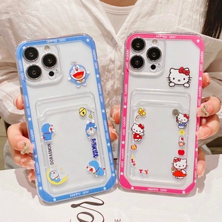 เคสไอโฟน IPhone case 13 Pro Max เคส iPhone เคสบัตร เคสซิลิโคนนุ่ม เคสใส ที่ใส่บัตรเก็บบัตรภาพ การ์ตูนในโพสต์ การ์ตูน สไตล์น่ารัก สำหรับ iPhone 14