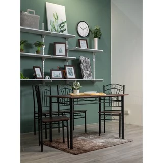 Decos ชุดโต๊ะอาหารเมลามีน 4 ที่นั่ง รุ่นโคล่า 022 สีโอ้ค (สินค้าไม่รวมประกอบ) |ZWF|