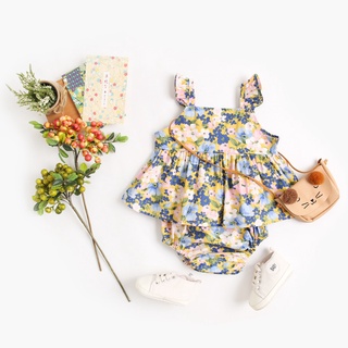 Summer Flowers Baby Girls Clothing Set Cotton Newborn Baby Clothes Cute Princess Baby Clothing