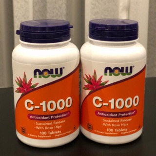 วิตามินซี C-1000  with rose hip จาก NOW Foods บรรจุ 100 เม็ด หรือ 250 เม็ด