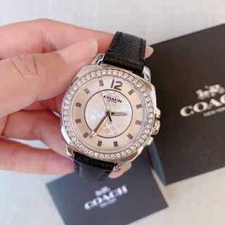 Womens Coach 14503152 BOYFRIEND Silver Tone Glitz Watch  34 mm.