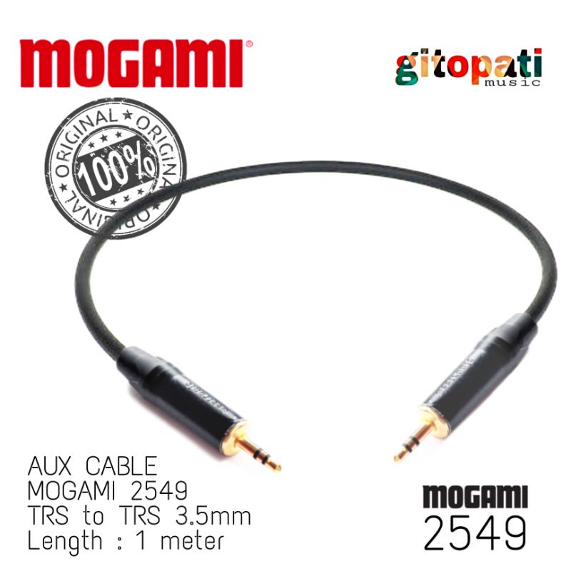 MOGAMI 2549 สาย aux TRS ถึง TRS 3.5 มม. 1 เมตร